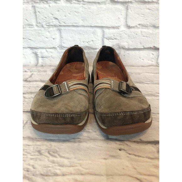 CHACO CLARA Tan Nubuck Flats Slip On Shoes Buckle Womens 8.5 (g1f) - Picture 8 of 10